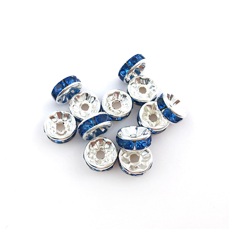 Venta al por mayor, 100 unidades/paquete, 8MM, accesorios de bricolaje, cuentas de aleación de anillo de perforación